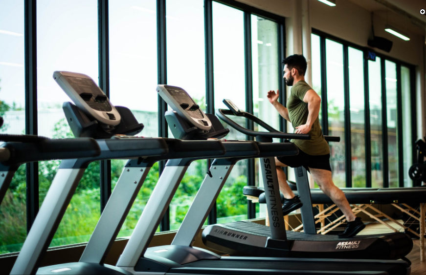 a person running on a treadmill